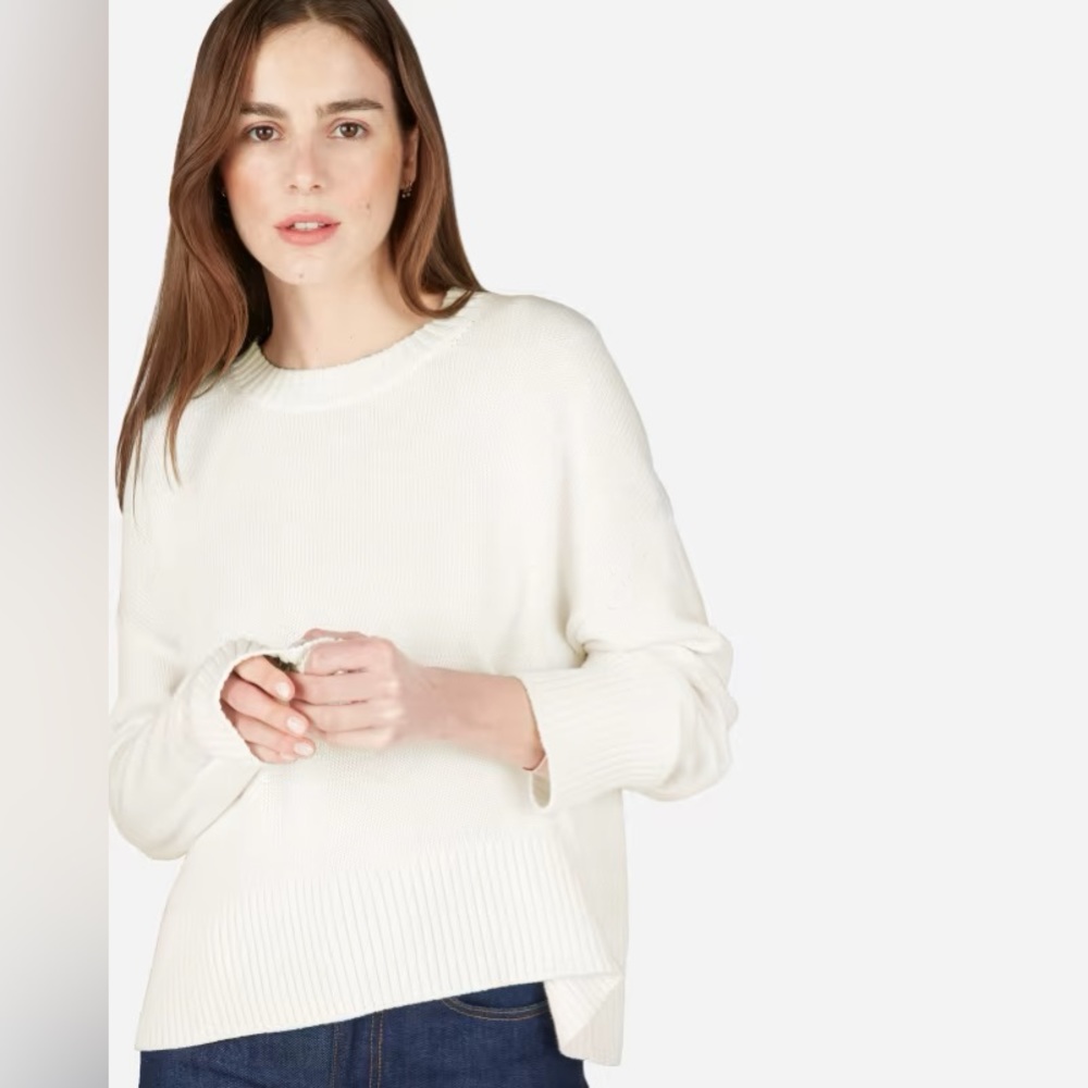 Everlane The Soft Cotton Square Crew, size medium, bone